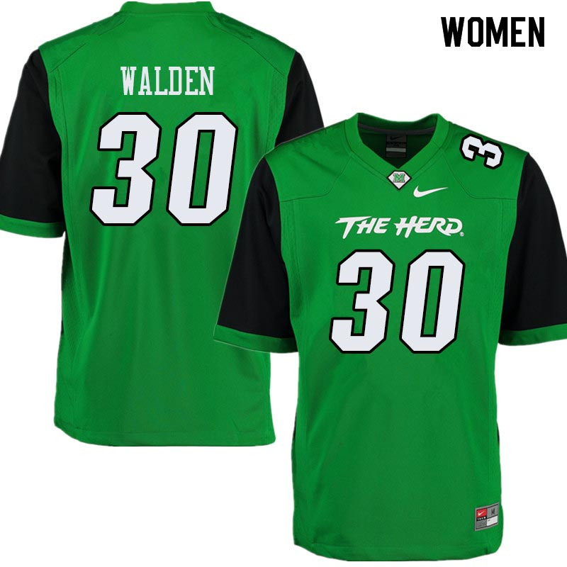 Women #30 Simino Walden Marshall Thundering Herd College Football Jerseys Sale-Green